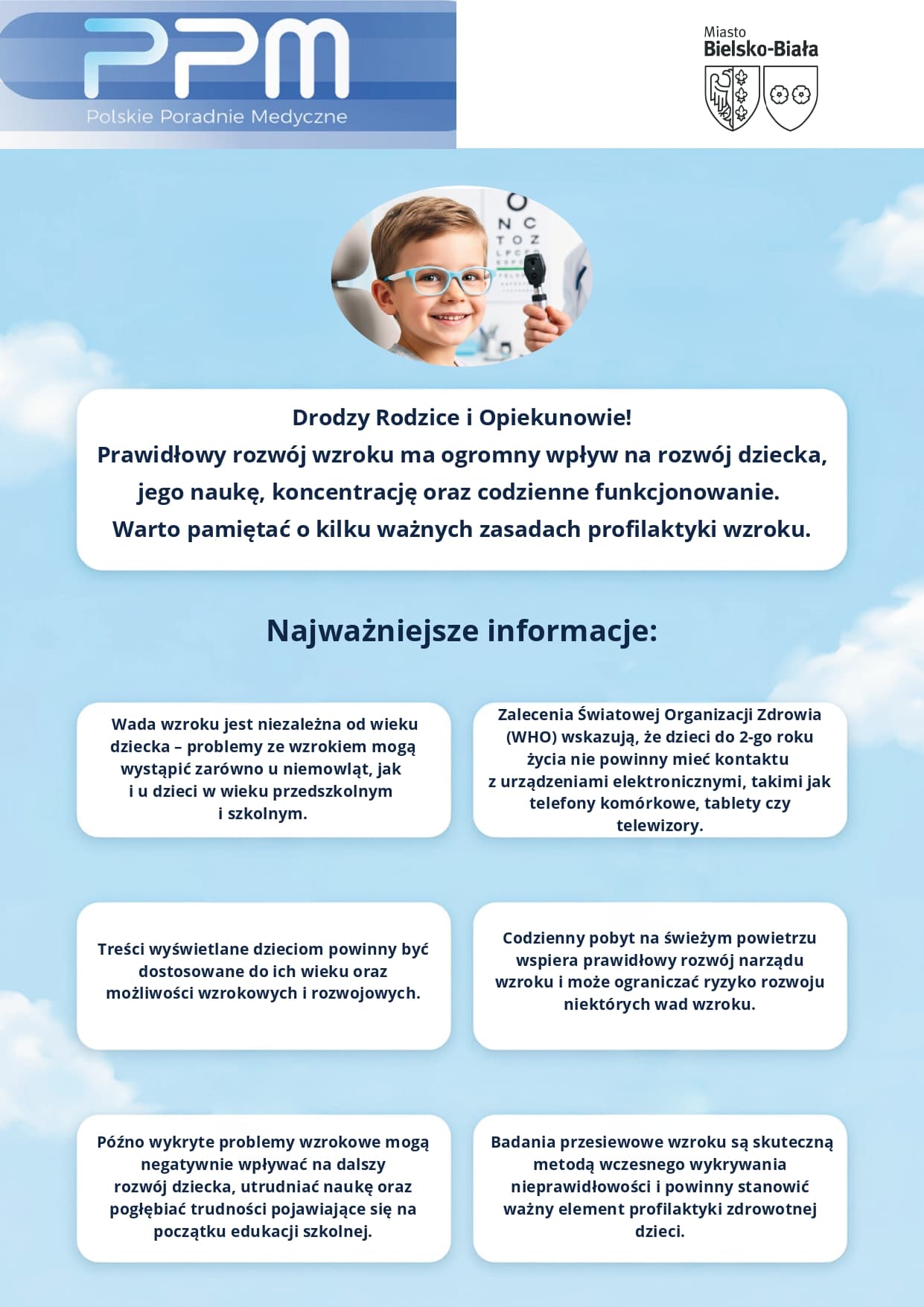 Ulotka edukacyjna programu wykrywania wad wzroku u dzieci - strona 1
